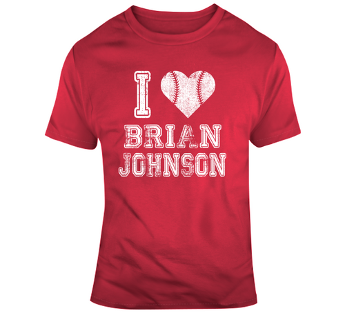 Brian Johnson I Heart Boston Baseball Fan T Shirt - 126320440