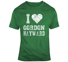 Load image into Gallery viewer, Gordon Hayward I Heart Boston Basketball Fan T Shirt - 1631482780