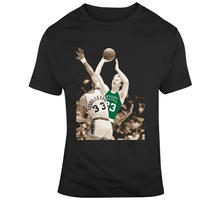 Load image into Gallery viewer, Larry Bird Jump Shot Boston Basketball Fan T Shirt - 1706083225