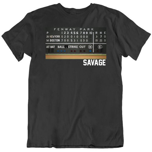 Boston Fenway Scoreboard Savage 19 to 3 New York Beat Down Baseball Fan T Shirt - 183323856