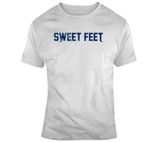 Load image into Gallery viewer, James Sweet Feet White New England Football Fan Distressed T Shirt - 2932376655