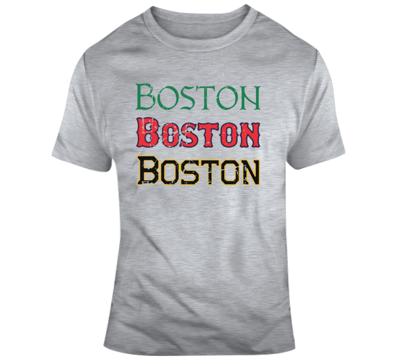 Boston Home Team Distressed Sports T Shirt - 341480958