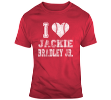 Load image into Gallery viewer, Jackie Bradley Jr I Heart Boston Baseball Fan T Shirt - 3665166840