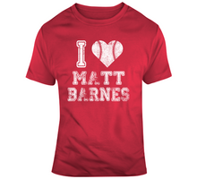 Load image into Gallery viewer, Matt Barnes I Heart Boston Baseball Fan T Shirt - 3897460039