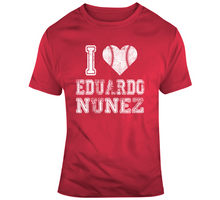 Load image into Gallery viewer, Eduardo Nunez I Heart Boston Baseball Fan T Shirt - 4933470766