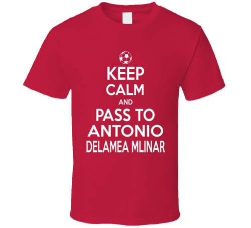 Antonio Delamea Mlinar Keep Calm Pass To New England Soccer T Shirt - 5007898210