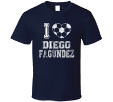 Load image into Gallery viewer, Diego Fagundez I Heart New England Soccer T Shirt - 5029485827