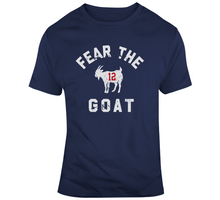 Load image into Gallery viewer, Fear The Goat Tom Brady New England Football Distressed T Shirt - 5330688272