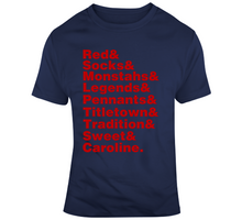 Load image into Gallery viewer, Boston Baseball Fan Tradition Names T Shirt - 5512037218