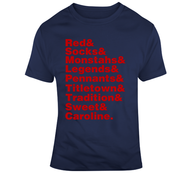 Boston Baseball Fan Tradition Names T Shirt - 5512037218