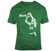 Load image into Gallery viewer, Larry Bird Silhouette BIRD Boston Basketball Fan T Shirt - 5806933783