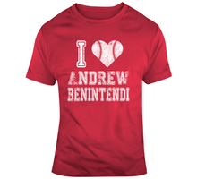 Load image into Gallery viewer, Andrew Benintendi I Heart Boston Baseball Fan T Shirt - 5829088608