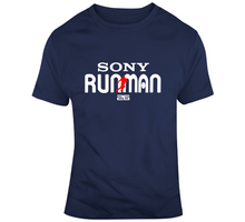 Load image into Gallery viewer, Sony Michel Sony Runman 26 Walkman New England Football Fan T Shirt - 5936292494