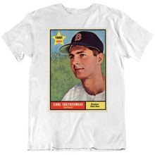 Load image into Gallery viewer, Carl Yastrzemski Rookie Card Boston Baseball Fan V2 T Shirt - 8693244459
