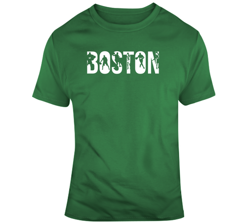 Boston Basketball Team Fan Silhouette T Shirt - 9071851525