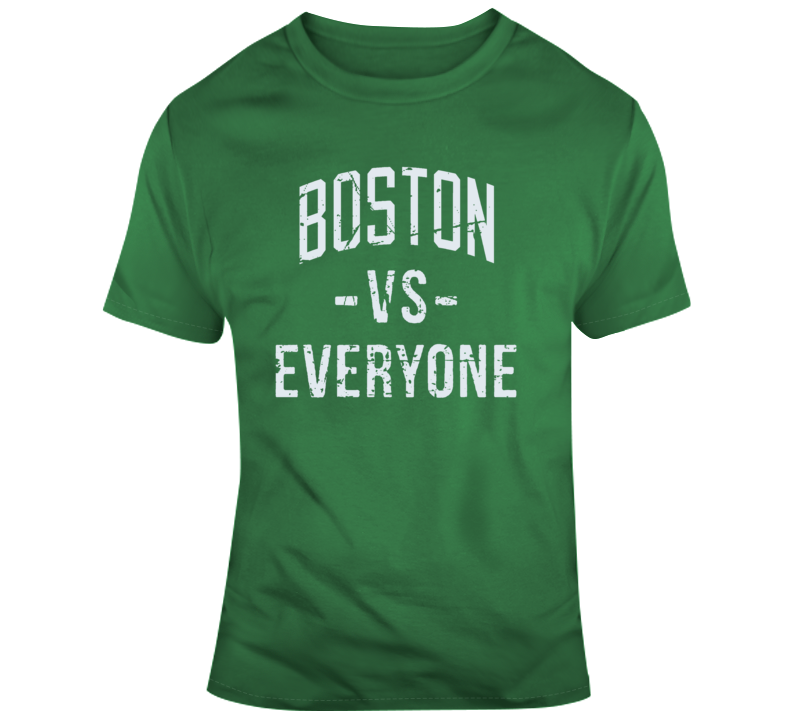 Boston Vs Everyone Boston Basketball Fan Distressed T Shirt - 9223432729