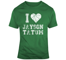 Load image into Gallery viewer, Jayson Tatum I Heart Boston Basketball Fan T Shirt - 9818361176