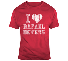 Load image into Gallery viewer, Rafael Devers I Heart Boston Baseball Fan T Shirt - 9838298335