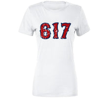 Load image into Gallery viewer, Boston Champs 617 Area Code Boston Baseball Fan Distressed T Shirt - image_054c5526-898e-4f08-afb5-9f97db92d72c