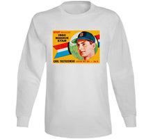 Load image into Gallery viewer, Carl Yastrzemski Rookie Card Boston Baseball Fan T Shirt - image_075a9246-00fd-4113-9621-98934075f3e9