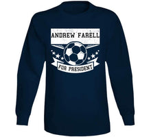 Load image into Gallery viewer, Andrew Farrell For President New England Soccer T Shirt - image_113407c7-57cc-4577-b912-7f75168e179b