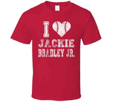 Load image into Gallery viewer, Jackie Bradley Jr I Heart Boston Baseball Fan T Shirt - image_141d00e5-7903-4f85-b60d-68e12f8e73c7