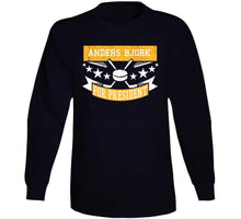 Load image into Gallery viewer, Anders Bjork For President Boston Hockey Fan T Shirt - image_2787e8bb-e0bc-4d21-b299-dd41c62988a6