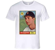 Load image into Gallery viewer, Carl Yastrzemski Rookie Card Boston Baseball Fan V2 T Shirt - image_347e9650-d026-40b3-a5bb-bac49e9e81bf