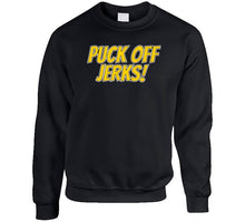 Load image into Gallery viewer, Puck Off Jerks Beat The Jerks Boston Hockey Fan T Shirt - image_3e90855c-95ca-420c-9eac-263a4cb1a443