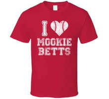 Load image into Gallery viewer, Mookie Betts I Heart Boston Baseball Fan T Shirt - image_3f99a218-f23e-4e01-8dd5-5a376a0b3c7d