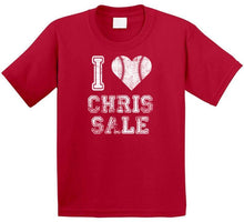 Load image into Gallery viewer, Chris Sale I Heart Boston Baseball Fan T Shirt - image_4572cbf6-c923-47ea-a9e7-8a9fa9ff25a4