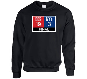 Boston Scoreboard 19 To 3 New York Rivalry Baseball Fan T Shirt - image_4969cf95-3c1d-4eea-809d-eefc7e170f06