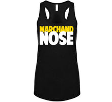 Load image into Gallery viewer, Brad Marchand Knows Nose Parody Funny Boston Hockey Fan T Shirt - image_4f2b4557-874c-43b5-86fb-9268c36e8735