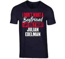 Load image into Gallery viewer, Julian Edelman Boyfriend New England Football Fan T Shirt - image_51242409-b2b1-4982-9ffa-035473ae5a13