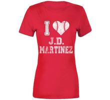 Load image into Gallery viewer, JD Martinez I Heart Boston Baseball Fan T Shirt - image_5f0b2d14-9024-4980-8744-6d18b173d6f1