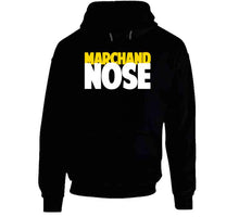 Load image into Gallery viewer, Brad Marchand Knows Nose Parody Funny Boston Hockey Fan T Shirt - image_65b7b4af-679f-4ff1-9d34-e15817986c4f