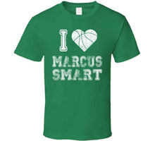 Load image into Gallery viewer, Marcus Smart I Heart Boston Basketball Fan T Shirt - image_6aaaf752-114c-4a3d-b1b8-71868d5b9a0b