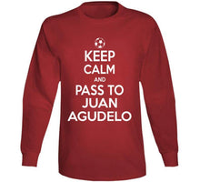 Load image into Gallery viewer, Juan Agudelo Keep Calm Pass To New England Soccer T Shirt - image_6bff6ca8-a7f7-4652-87ad-1038cc7db65f