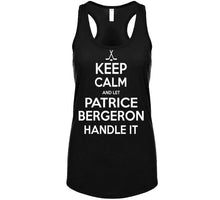 Load image into Gallery viewer, Patrice Bergeron Keep Calm Boston Hockey Fan T Shirt - image_735fa431-6c81-4b7c-9a1f-1a9da026ae73