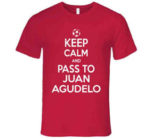 Load image into Gallery viewer, Juan Agudelo Keep Calm Pass To New England Soccer T Shirt - image_73da9425-cbf1-415e-bdff-0046c588d981