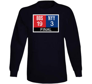 Boston Scoreboard 19 To 3 New York Rivalry Baseball Fan T Shirt - image_772545a8-fa35-4904-81d9-a27a6726e494