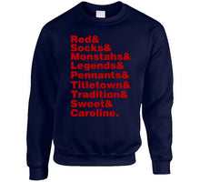 Load image into Gallery viewer, Boston Baseball Fan Tradition Names T Shirt - image_78c07f92-ea7e-43bf-aa45-45b4838c671f