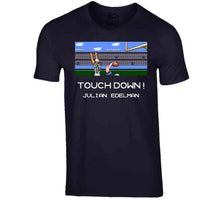 Load image into Gallery viewer, Julian Edelman Tecmo Bowl Touchdown New England Football Fan T Shirt - image_7cc0ba39-e85a-453f-88c0-fe6d00fec068