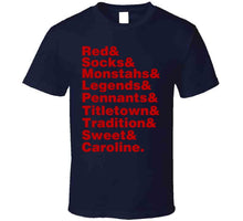 Load image into Gallery viewer, Boston Baseball Fan Tradition Names T Shirt - image_8447dbfe-9a27-4562-a306-5d3ccf6a7b37