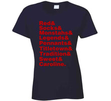 Load image into Gallery viewer, Boston Baseball Fan Tradition Names T Shirt - image_846151a2-cf9d-4a6d-84b9-be21c6a9abd6