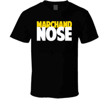 Load image into Gallery viewer, Brad Marchand Knows Nose Parody Funny Boston Hockey Fan T Shirt - image_91899436-d03e-4304-b6be-0d3176d190ee