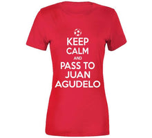 Load image into Gallery viewer, Juan Agudelo Keep Calm Pass To New England Soccer T Shirt - image_9d149653-4cc4-421c-88f0-b736616f4582