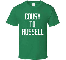 Load image into Gallery viewer, Cousy to Russell Boston Legends Basketball Fan T Shirt - image_9db6e8c5-9d3f-46ae-9557-fcf4e64ccc49