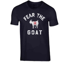 Load image into Gallery viewer, Fear The Goat Tom Brady New England Football Distressed T Shirt - image_9e68a638-f364-4cea-8b0b-4678dd5645b3