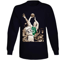 Load image into Gallery viewer, Larry Bird Jump Shot Boston Basketball Fan T Shirt - image_a6a52024-e346-4211-8a2d-2eb1a8bf6cf8